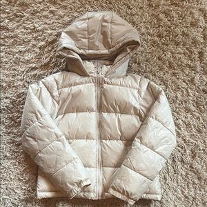 Art Class Cream Hooded Cream Puffer Jacket Girls Size 12-14